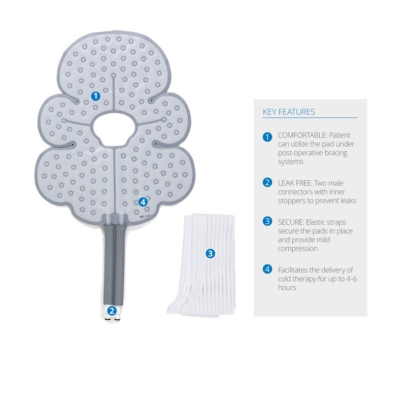 Ossur Cold Rush Cold Therapy Knee Pad | Ergonomic Knee Ice Pack Wrap for Post-Operative Pain and Swelling | Ice Pack for Knee | Includes Hose Connectors and Elastic Straps - Image 2